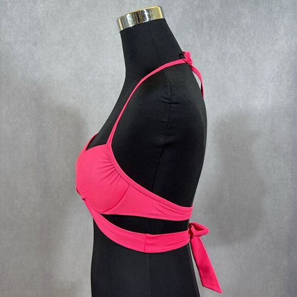 Xhilaration Push-up Wrap Tie Bikini Top in Salmon color. Size M - Picture 2 of 6